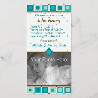 Rounded Squares Birth Announcement - Boy