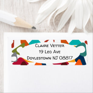 Rounded Triangles  Return Address Label