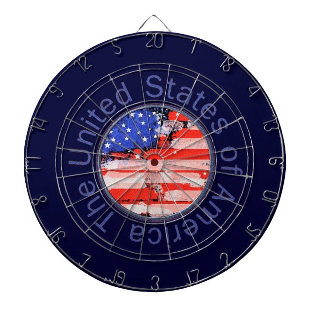 rounded USA flag Dartboard (Front)