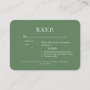 Rounded Viridian Dinner Options Wedding Enclosure Card
