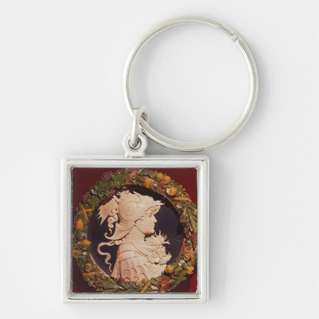 Roundel bearing a profile portrait key ring (Front)