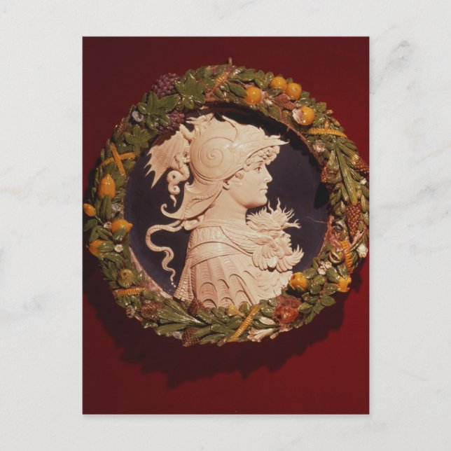 Roundel bearing a profile portrait postcard (Front)