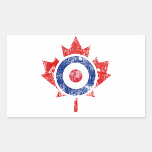 Roundel Canada Curling Hockey Target Grunge Ice Rectangular Sticker