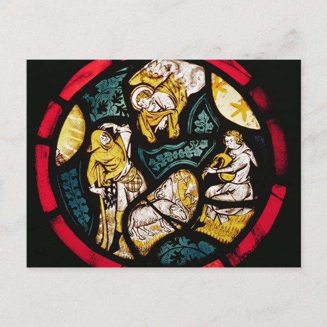 Roundel depicting the Annunciation to Shepherds Postcard (Front)