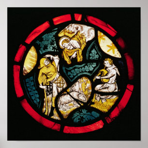 Roundel depicting the Annunciation to Shepherds Poster