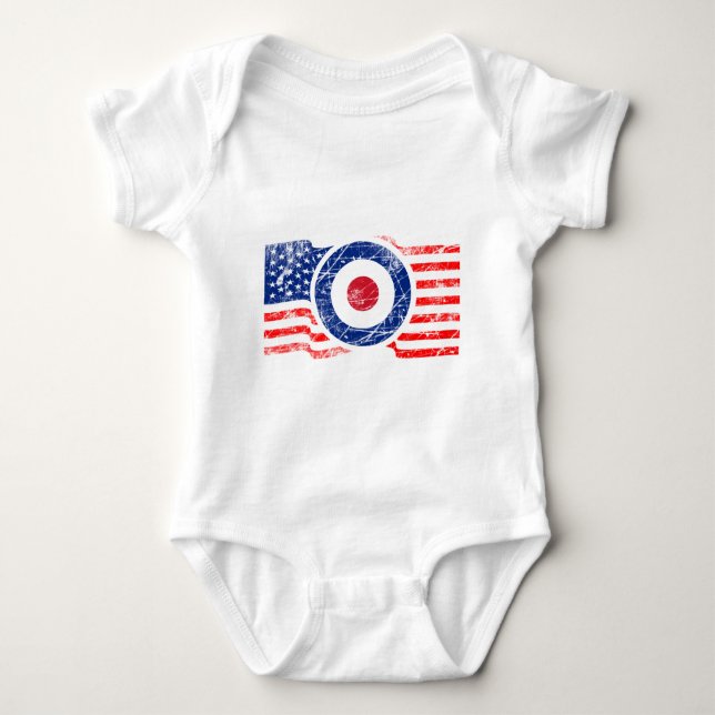 Roundel Mods USA Target Scooter Baby Bodysuit (Front)