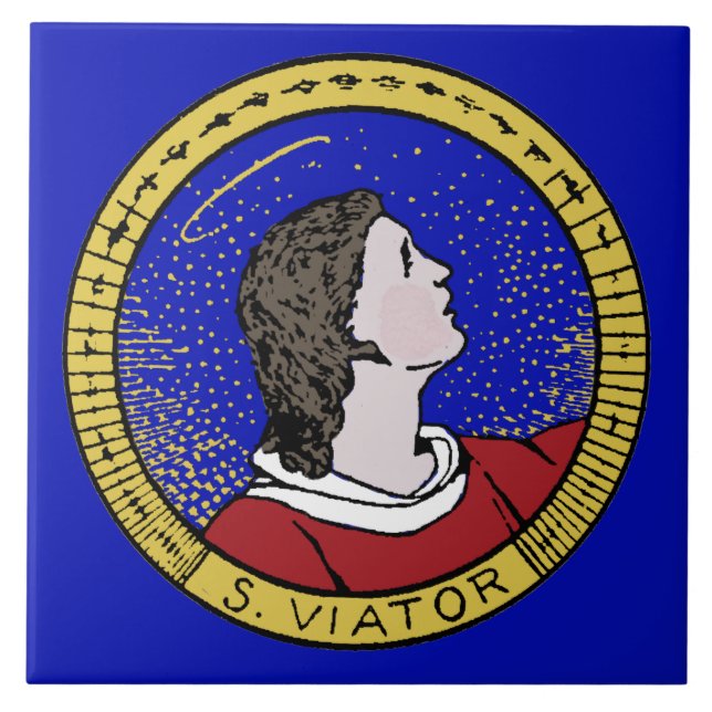 Roundel of St Viator of Lyon the Catechist (LD 01) Ceramic Tile (Front)