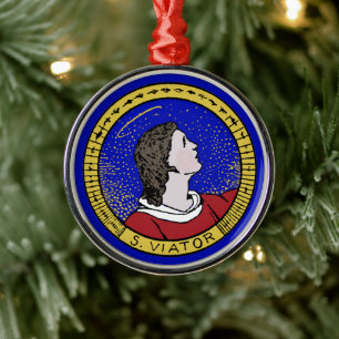 Roundel of St Viator of Lyon the Catechist (LD 01) Metal Ornament