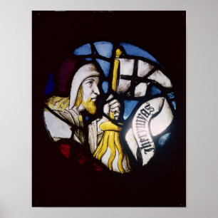 Roundel of the prophet Jeremiah, 15th century Poster