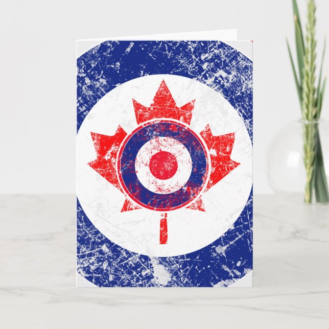 Roundel Target Grunge Maple Leaf Card (Front)