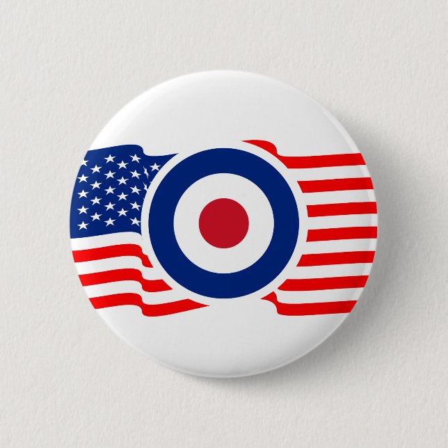 Roundel USA Target Graphic 6 Cm Round Badge (Front)