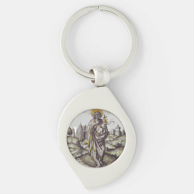 Roundel with Saint John The Baptist Key Ring (Front)