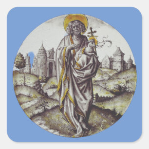 Roundel with Saint John The Baptist Square Sticker