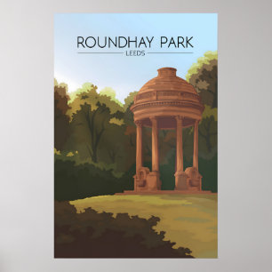 Roundhay Park Leeds Travel Poster
