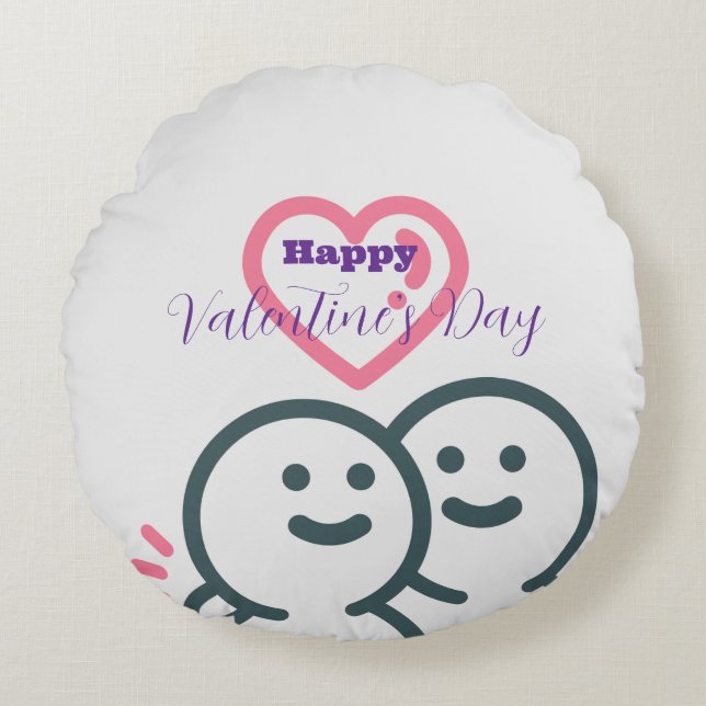 Roundhead Valentine's Day Round Cushion (Front)