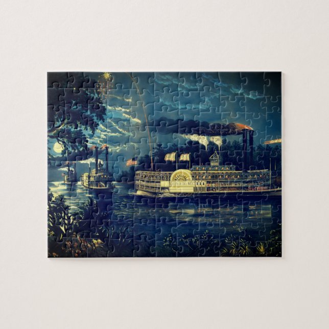 "Rounding a Bend" on the Mississippi:  Jigsaw Puzzle (Horizontal)