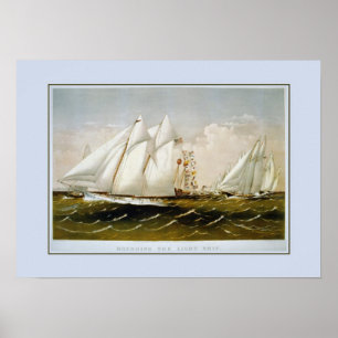 ,Rounding the light ship. Poster