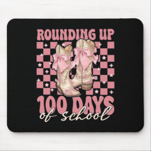 Rounding Up 100 Days Of School Pink Coquette Bow T Mouse Pad