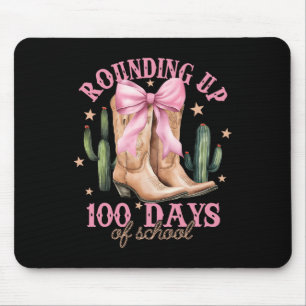 Rounding Up 100 Days Of School Pink Coquette Bow T Mouse Pad