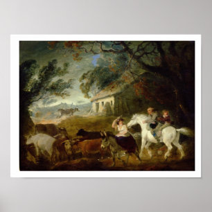 Rounding up before the Storm, 1805 (oil on panel) Poster