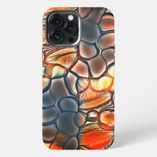 Roundish shapes in burnt cyan and ember orange iPhone 13 pro max case