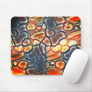 Roundish shapes in burnt cyan and ember orange mouse pad