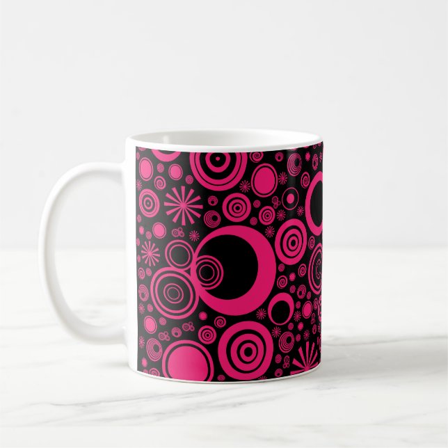 Rounds, Pink-Black Coffee Mug (Left)