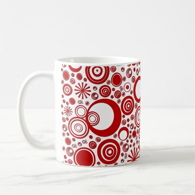 Rounds, Red-White Coffee Mug (Left)