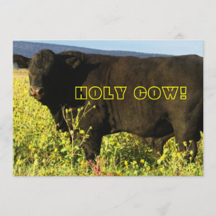 Roundup Time!  Holy Cow - Western Party Invitation