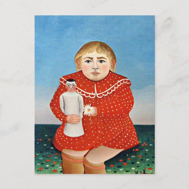 Rousseau - Child with Doll Postcard (Front)