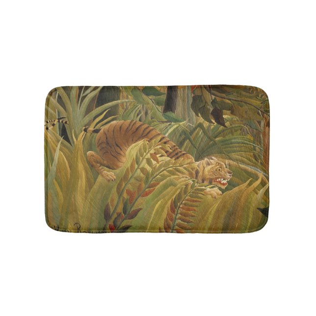 Rousseau Jungle Tropical Tiger Art Bath Mat (Front)