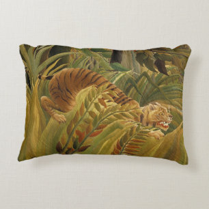Rousseau Jungle Tropical Tiger Art Decorative Cushion