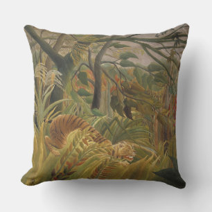 Rousseau Jungle Tropical Tiger Art Outdoor Cushion