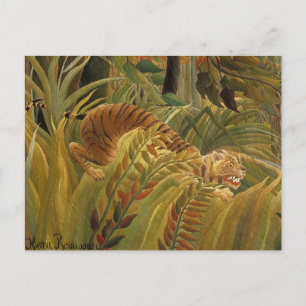 Rousseau Jungle Tropical Tiger Art Postcard
