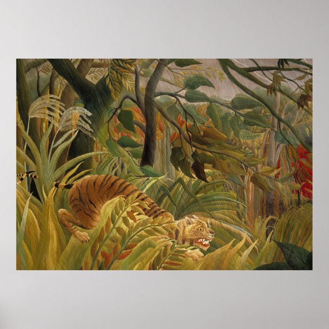 Rousseau Jungle Tropical Tiger Art Poster (Front)