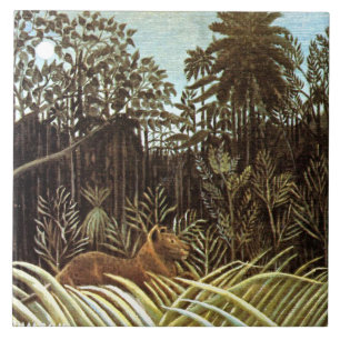 Rousseau - Jungle with Lion Ceramic Tile