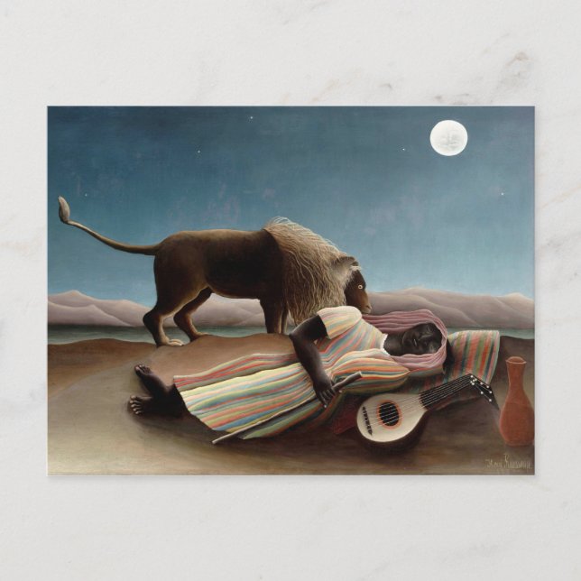 Rousseau’s Sleeping Gypsy postcard (Front)