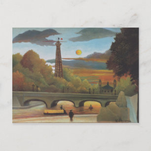 Rousseau  Seine and Eiffel-tower in the sunset Postcard