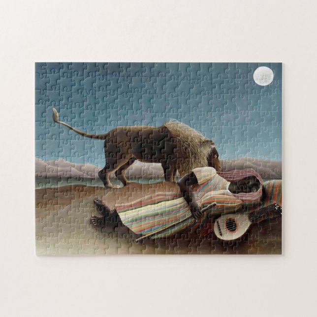 Rousseau Sleeping Gypsy Lion Painting Jigsaw Puzzle (Horizontal)