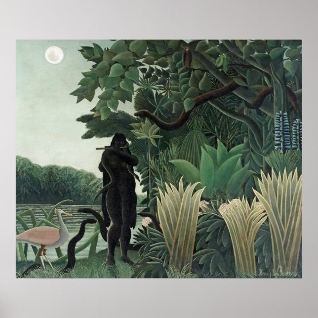 Rousseau Snake Charmer Painting Poster (Front)