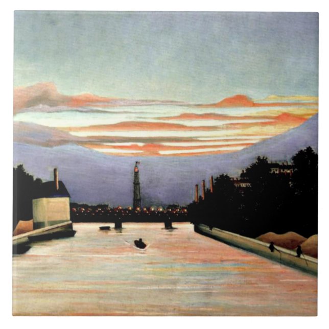 Rousseau - The Eiffel Tower, fine art Ceramic Tile (Front)