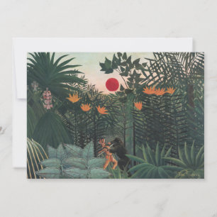 Rousseau - Tropical Landscape, Indian and Gorilla Thank You Card