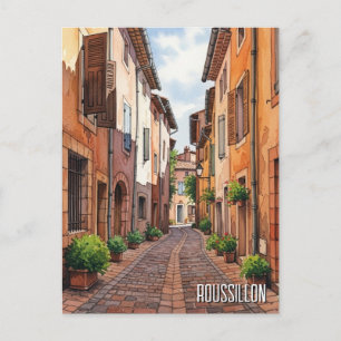 Roussillon France Travel Postcard