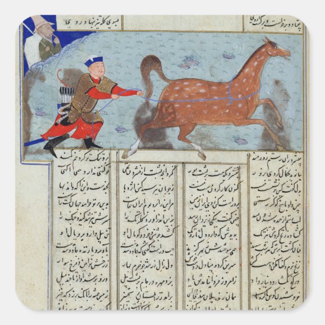Roustem capturing his horse, from the 'Shahnama' Square Sticker (Front)