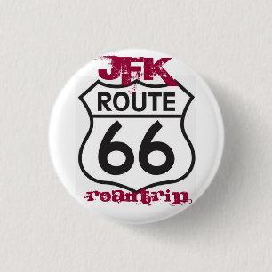 route66, Roadtrip, JFK 3 Cm Round Badge