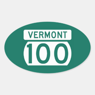 Route 100, Vermont, USA Oval Sticker