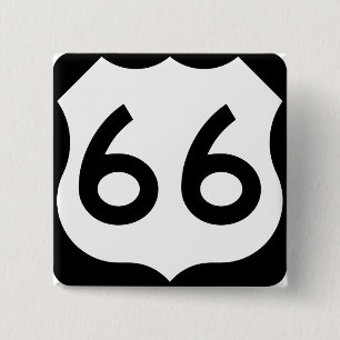 Route 66 15 cm square badge