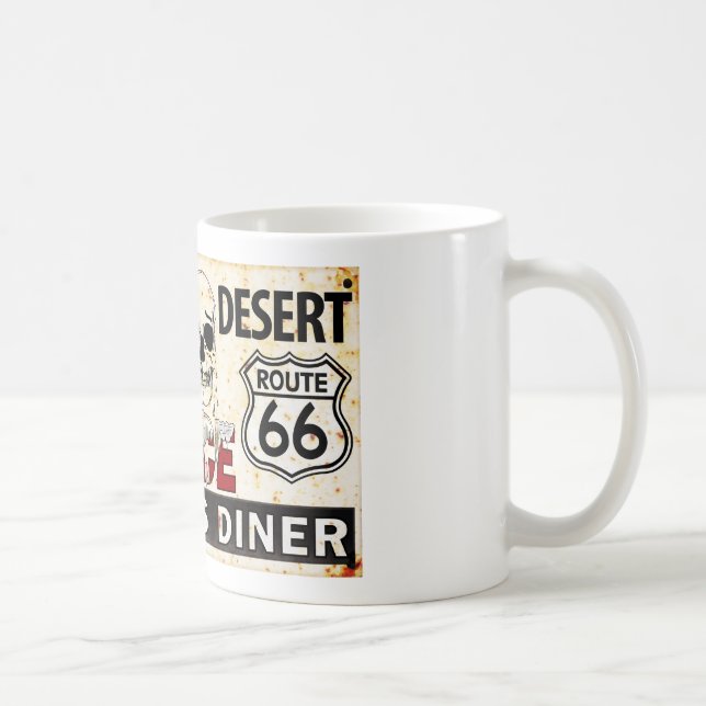 Route 66 - 700 miles desert roadside sign coffee mug (Right)