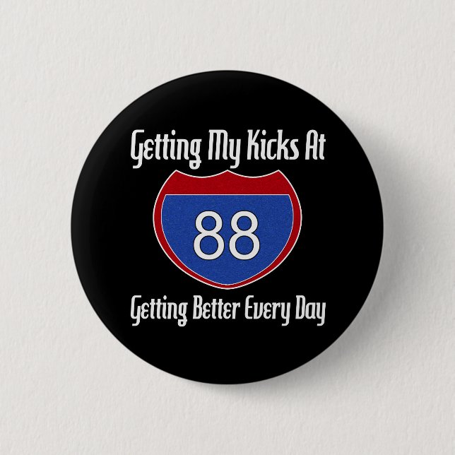 Route 66 88th Birthday 6 Cm Round Badge (Front)