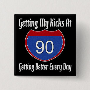 Route 66 90th Birthday 15 Cm Square Badge